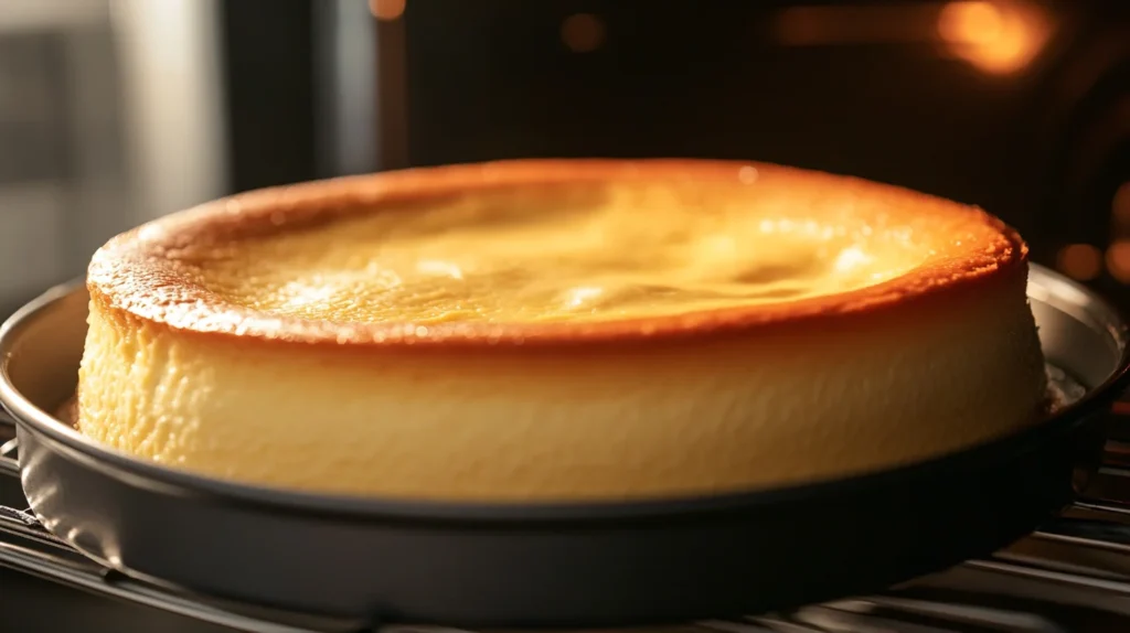 Berry and Peach
Cheesecake in springform pan coming out of the oven