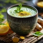 Traditional Japanese detox drink with herbal ingredients