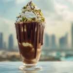 Dubai Chocolate Pistachio Shake in a luxury glass